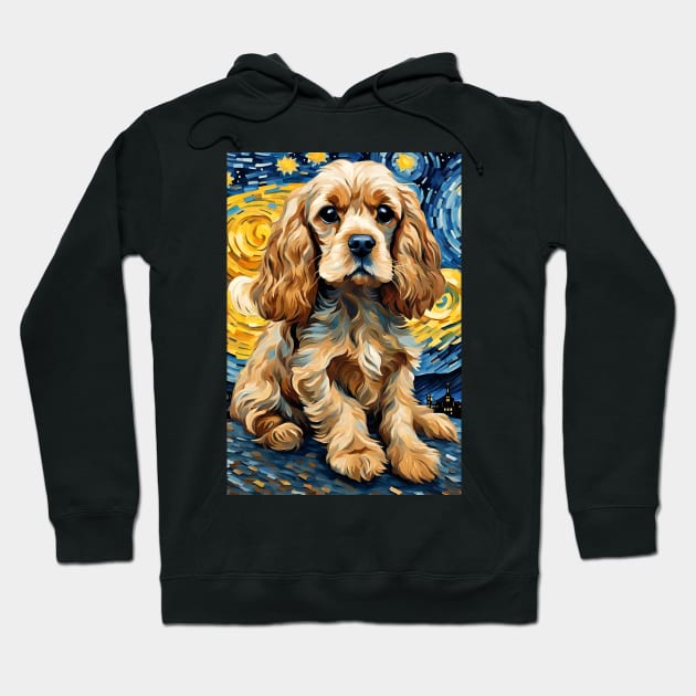 Cocker Spaniel Dog Breed Painting Dog Breed Painting in a Van Gogh Starry Night Art Style Hoodie by Art-Jiyuu